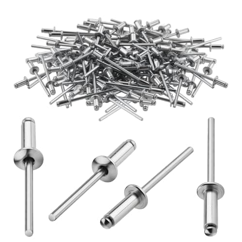 Image of TXXATX 4x12 mm Aluminium Blind Rivets 120 Pieces Silver Dome Head Pop Rivets Open End Rivet for Metal Wood Plastic Furniture Car Marine Verbindung und Befestigung