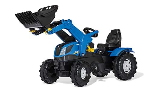Image of ROLLY TOYS RIDE-ON TOY New Holland Pedal Tractor with Front Loader, Ages 3-8 years, Unisex, Leather Seat, Outdoor Play