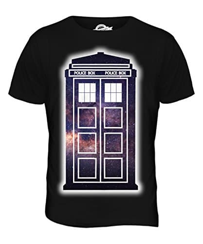 Image of Candymix - Space Police Box - Mens T Shirt Top T-Shirt, Size Large, Colour Black