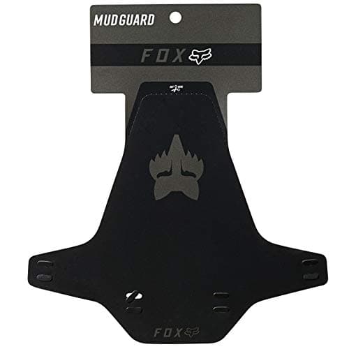 Image of Fox Racing Front Mountain Bike Mudguard - Black/Logo/MTB Mud Fender Guard Face Shield Fork Wheel Mount Trail Enduro Cycling Part Cycle Ride Muck Rain Spray Dirt Downhill Riding Board Accessories