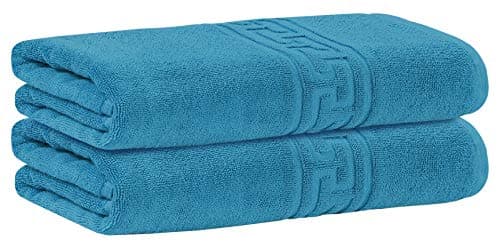 Image of DTEX HOMES 2 Large Bath Sheet Towel Sets For Bathroom 90 x 140 cm 100% Cotton 600 GSM - Teal