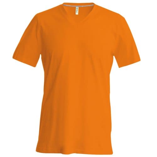 Image of Kariban Mens Short Sleeve V Neck Slim Fit T-Shirt (XL) (Orange)