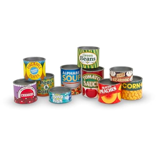 Image of Melissa & Doug Let's Play House Grocery Cans | Pretend Play Play Food | 3+ | Gift for Boy or Girl, 34 x 13 x 7 cm