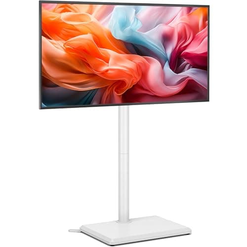 Image of TVON TV Floor Stand for 32 to 60 inch TVs Tall TV Stand with Support Feet, Slim Corner TV Stand Height Adjustable Swivel TV Stands, Max VESA 400x400mm up to 40kg