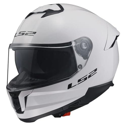 Image of LS2 FF808 Stream II Dual Visor Full Face Motorcycle Helmet Gloss White (L) 59-60cm