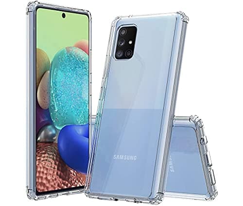 Image of NWNK13 For Samsung Galaxy A71 Crystal Clear Thin Slim Fit [Anti-Yellow] Soft TPU Rubber Gel Liquid Silicone Shockproof Mobile Phone Cover for For Samsung A71