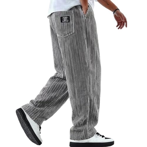 Image of WWricotta Men's Active Daily Pants - Stretch Trousers with Pockets, Everyday Outdoor Comfort, Breathable Fabric Grey