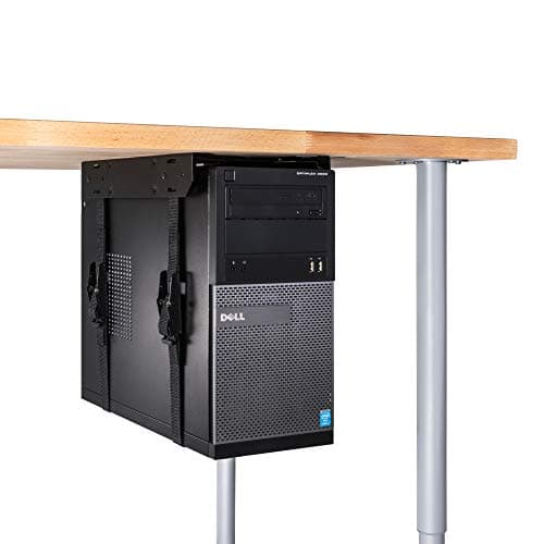 Image of PENN ELCOM Economy CPU Under Desk Mount for Office, School and Home For Keeping your Computer off the Floor and with Better Access Black (Slide Access Mount)