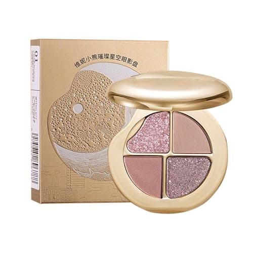 Image of Makeup Eyeshadow Palette - 4-in-1 Eye Cheek Palette,Cosmetic Long-Lasting Blush Highlighter for Skin Mature Face Women Teens Older, Travel