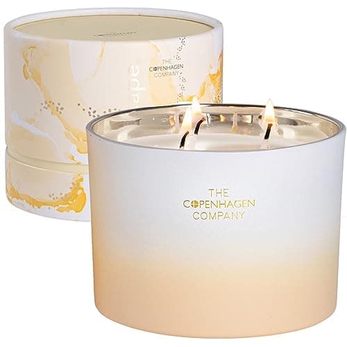 Image of Luxury Scented Candle Gifts for Women | Aromatherapy Natural Wax Blend | 30 Hours Burn time | The Copenhagen Company - Sweet Orange, Vetiver & Cedarwood (12oz)