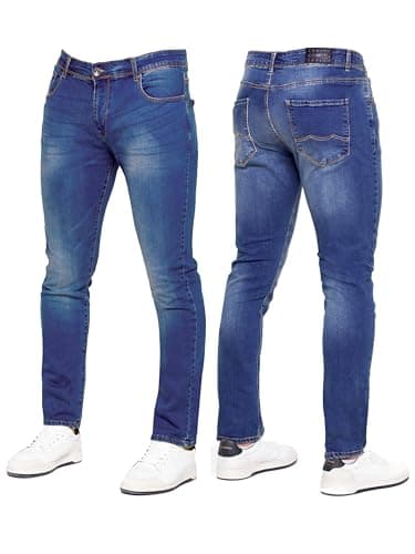 Image of 989Zé ENZO Mens Jeans Stretch Skinny Slim Fit Denim Pants Trousers EZ325 All Waist Sizes MSW 36 Short