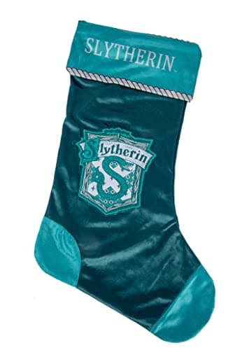Image of Merchoid Harry Potter Slytherin Christmas Stocking - House Crest Design - Festive Holiday Decoration - HP Gifts for Kids, Adults, Men, Women