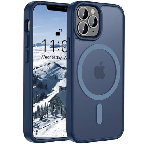 Image of ORDA Magnetic Case for iPhone 11 Pro Max Case,Translucent Matte Back Slim for iphone 11 pro Max phone case,Military Grade Drop Proof Hard Back Protective Cover 6.5-Deep Blue