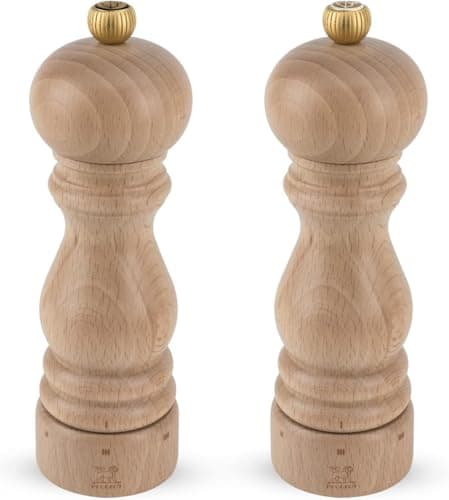 Image of PEUGEOT - Paris u'Select 18 cm Pepper and Salt Mill Set - 6 Predefined Settings - Salt and Pepper Grinder Set - Powdered Salt Innovation, Zirlion Mechanism - PEFC-Certified Wood