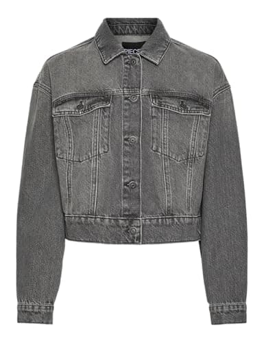Image of PIECES Pcnynne Denim Jacket, Grey Denim, S