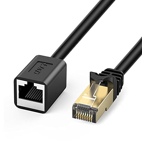 Image of J&D Ethernet Extention Cable, Cat 6 Ethernet Extender Cable Adapter (0.9 Meter), Support Cat6 / Cat5e / Cat5 Standards, RJ45 Cords Shielded Male to Female