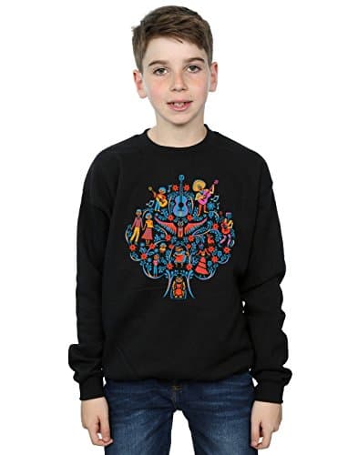 Image of Disney Boys Coco Tree Pattern Sweatshirt 12-13 years Black