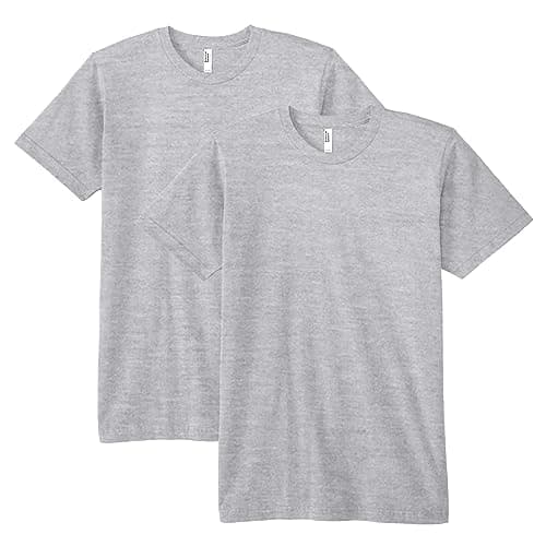 Image of American Apparel Men's Fine Jersey Crewneck Short Sleeve T-Shirt, 2-Pack, Heather Grey, Large