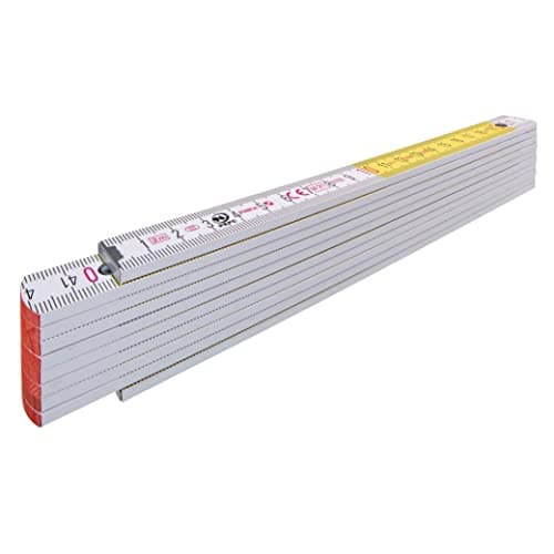 Image of STABILA Folding Rule Type 717, 2 m, White, White/Yellow, Metric Quick Read Scale, Angle Function, PEFC Certified Wood, Polyamide Joints