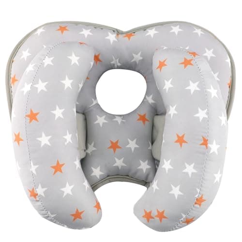 Image of KAKIBLIN Baby Neck Pillow, Head Neck Support,2 in 1 Banana Pillow for Babies, Baby Travel Pillows for Newborn, Boy Girl, Adjustable Head Pillows, Orange Pentagram
