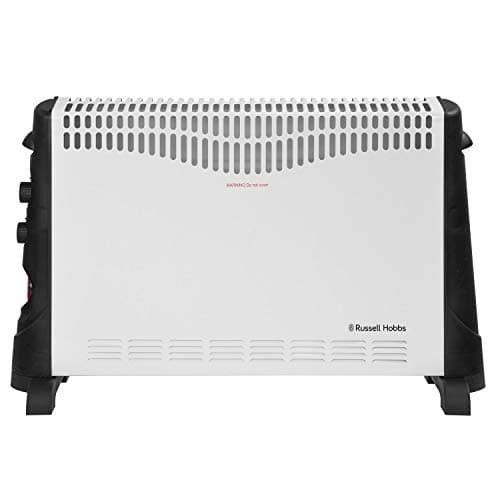 Image of Russell Hobbs RHCVH4002 2KW White Convection Heater with 24 Hour Timer, 3 Heat Settings, Variable Temperature, 20 m sq Room Size, 2 Year Guarantee
