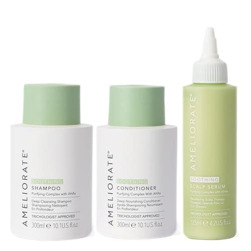 Image of AMELIORATE Scalp Balancing Kit | Includes Soothing Shampoo, Conditioner & Scalp Serum | Nourishes Hair & Soothes a Dry, Itchy Scalp