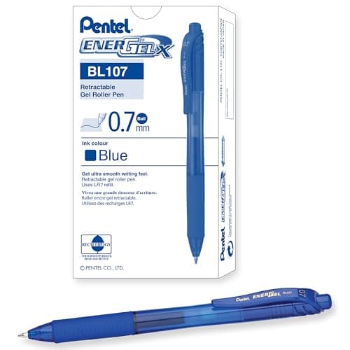Image of Pentel EnerGel-X 0.7mm Tip Retractable Pen, Blue (Pack of 12)