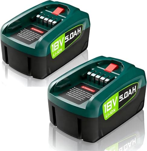 Image of 2 Pack 18V 5000mAh Lithium-Ion Replacement Battery for Bosch 18V PBA PSB PSR/Gardena PBA/GLORIA Wagner Rapid, for 18V Power Tools Garden Tools Domestic Appliances (Not Suitable for Unlimited Cleaners)