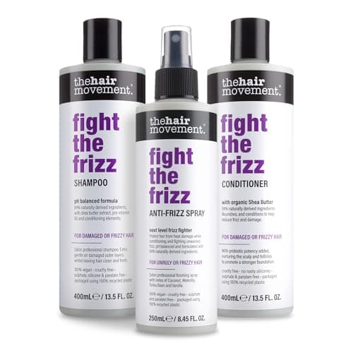 Image of The Hair Movement - Fight the Frizz Shampoo and Conditioner Set Partnered with the Anti-Frizz Protection Spray - Salon Professional Shampoo to Combat Frizz - Repair Hair
