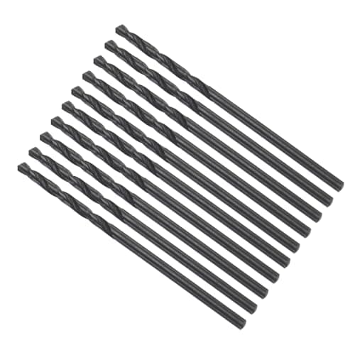 Image of CoCud 6542 High Speed Steel Twist Drill Bits, 1.7mm Diameter 42mm Length, Black Oxide Straight Twist Jobber Drill Bit - (Applications: for Metal Woodwork Plastic Aluminum), 10-Pieces