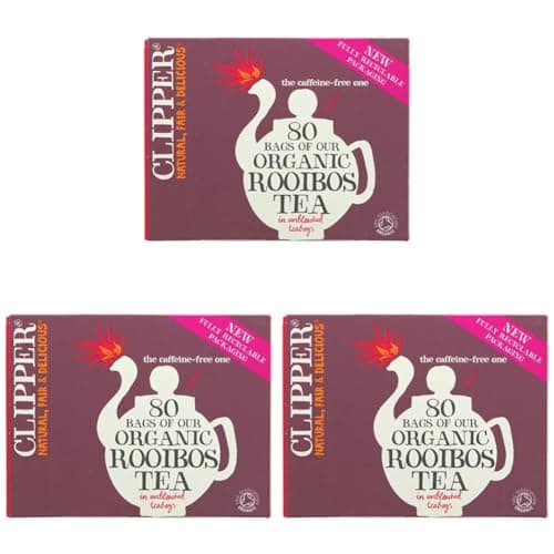 Image of Clipper Organic Redbush Tea Bags | 80 Pure Caffeine Free Rooibos Tea Bags for Home or Office | Eco-Conscious Herbal Tea Bags | Natural, Unbleached, Compostable, Plant-Based & Biodegradable Teabags