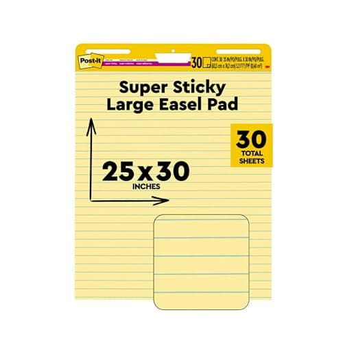 Image of Post-it Super Sticky 63.5x77.5 cm Meeting Flip Charts - Yellow Paper