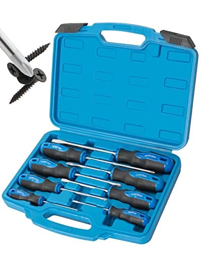 Image of 8-Piece Magnetic Screwdriver Set with Nichrome Tip, 4 Phillips and 4 Flat Tips, Professional Screwdriver Set with Padded Handle and High Torque