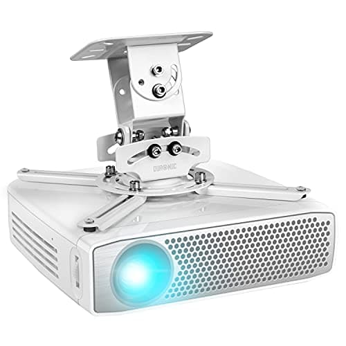 Image of Duronic Projector Mount Stand for Ceiling or Wall Bracket PB05XB | 13.6kg Capacity | Multi-Fit Projector Bracket | Heavy Duty Adjustable Clamp | Tilt Swivel Rotate | White