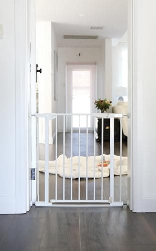 Image of Dreambaby Advance Auto-Close Low-Rise Security Baby Gate - Fits Opening from 75-81cm Wide and 76cm Tall - White