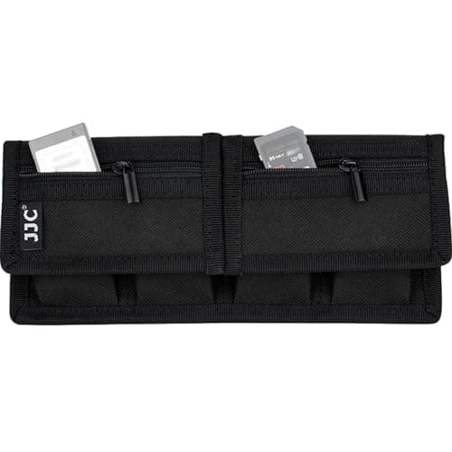 Image of JJC Nylon Battery Pouch Camera Battery Case (4 Pocket) SD Memory Card Case for Canon EOS R 5D Mark IV 6D 7D 90D 80D Nikon Z6 Z7 D850 D800 D750 D7500 Sony A9 A7 A6600 A6100 SLR