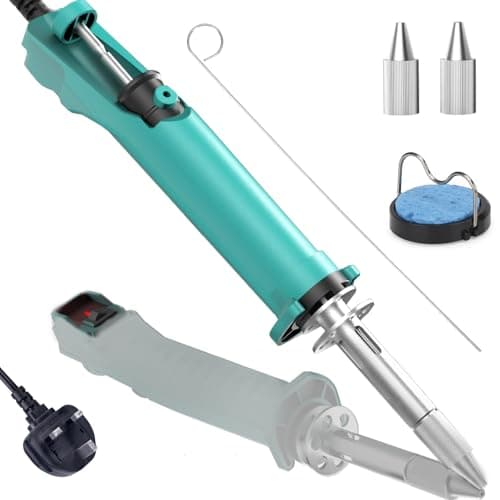 Image of YIHUA 929D-VI Temperature Controlled Electric Desoldering Iron with Upgraded Performance Heated Solder Sucker Tool with 3 Nozzles Soldering Iron Pump Function(UK Plug)