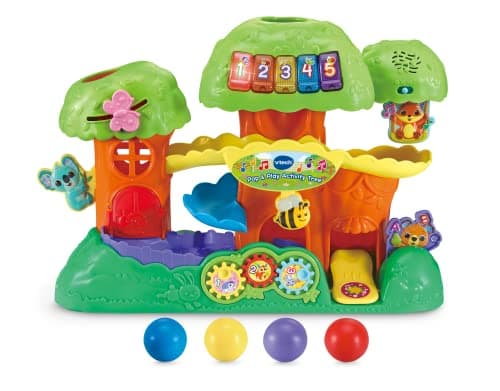 Image of VTech Baby Pop & Play Activity Tree, Interactive Baby Toy with Coloured Balls, Lights & Music, Learn Numbers & Animals, Gift for Infants & Toddlers 1, 2, 3 years +, English version