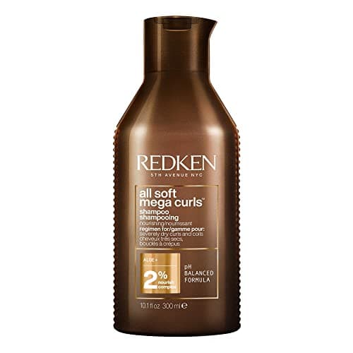 Image of REDKEN All Soft Mega Curls Shampoo, For Very Dry Curly and Coily Hair, Nourishes, Hydrates and Combats Frizz, Vegan Formula, Sulphate-Free Formula for a Gentle Cleanse, 300ml