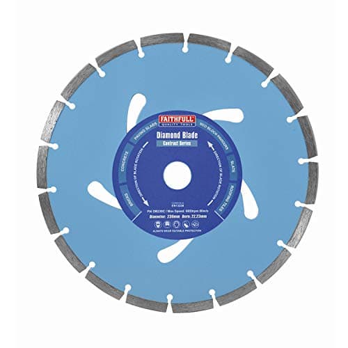 Image of Faithfull FAIDB230C Paving Slab, Concrete, Brick and Roofing Tiles, General Purpose Diamond Cutting Blade 230mm (9 Inch)