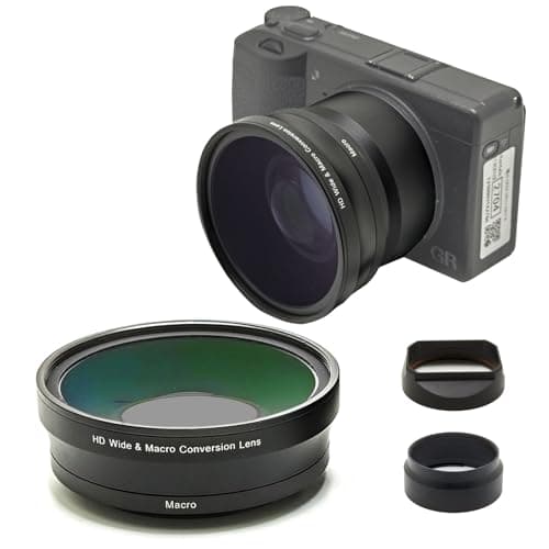Image of FotoZ Conversion Lens for Ricoh GR IIIX & GR IIIX HDF, 49mm 0.75x Wide Angle & Macro 2 in 1 with Lens Hood, Filter Adapter