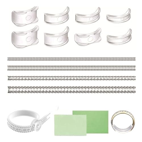 Image of 14 Pcs Ring Sizers for Loose Rings, Ring Size Adjuster with Polishing Cloth and Ring Sizer Measure with Magnifying Glass, Ring Clips to Make Rings Smaller for Women and Men
