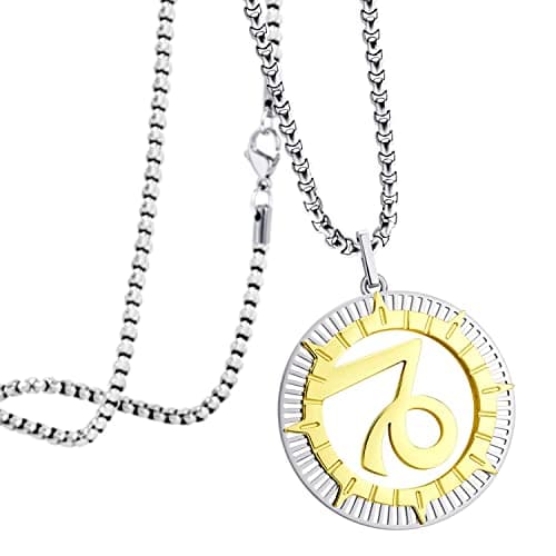 Image of 555Jewelry Stainless Steel Capricorn Necklace for Wife, Horoscope Constellation Necklaces for Women & Ladies, Zodiac Sign Pendant for Men, Astrology Necklace for Her, 24 Inch, Silver/Gold