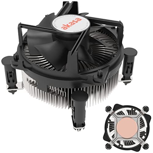 Image of Akasa Copper Core Cooler for Intel® LGA1700&1851 | Designed for Core™ i9 processors up to 125W TDP | Heatsink with Copper Core | 90mm PWM Fan | Dual Ball Bearing | AK-CC6606BP01
