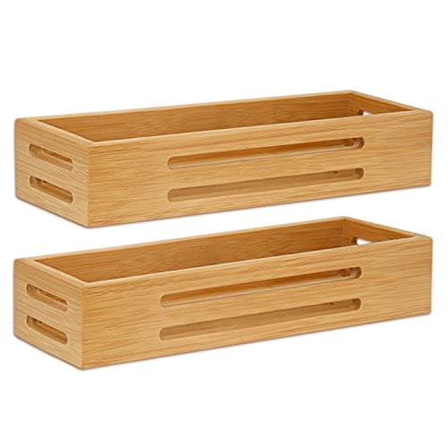 Image of SAUNNIHEN Bamboo Spice Rack Organiser without Drilling, 2 Packs Spice Rack Wall Mounted, Spice Storage Organiser for Inside/Outside Cupboard, Herb Rack Standing/Hanging, Self-adhesive/Drilled
