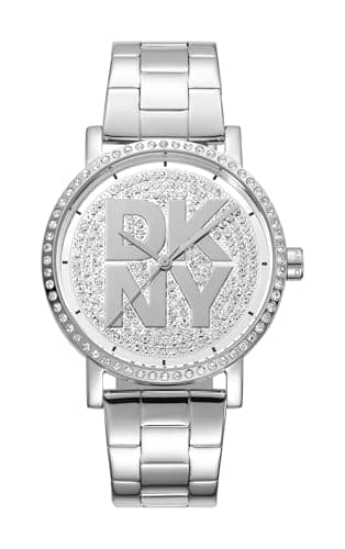 Image of DKNY Quartz Watch Soho Logo Quartz 5 ATM, Silver, Standard Size, Modern