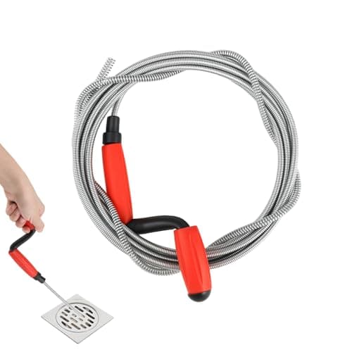 Image of 5M Heavy Duty Drain Unblocker Tool - Flexible Drain Snake, Toilet Auger & Plumbing Snake for Bathroom, Kitchen Sink & Outdoor Drain - Drain Rods, Pipe Unblocker & Drain Cleaning Tool