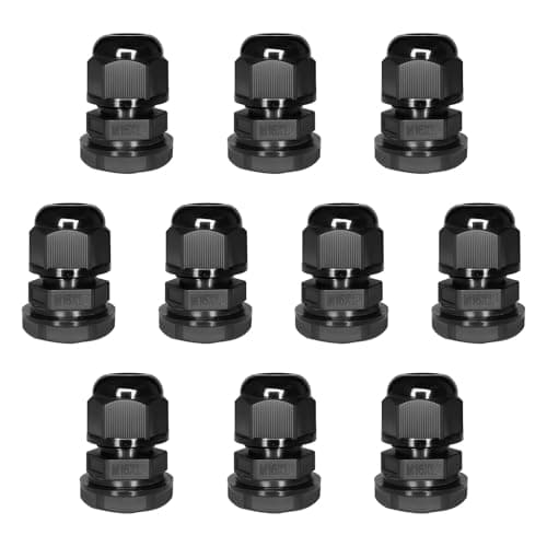 Image of 10 Pcs IP68 Waterproof Cable Gland & M16 Cable Connector, Nylon Cable Gland Strain Relief for 4mm-8mm Diameter Cables, with Locknut & Sealing Washer for Junction Box Enclosure Outdoor Use
