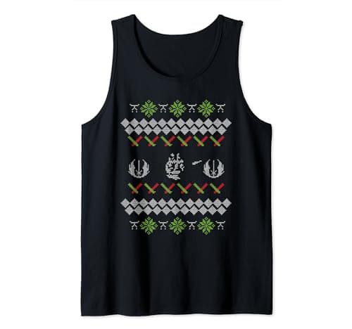 Image of Star Wars Christmas Yoda Saber Knit Tank Top
