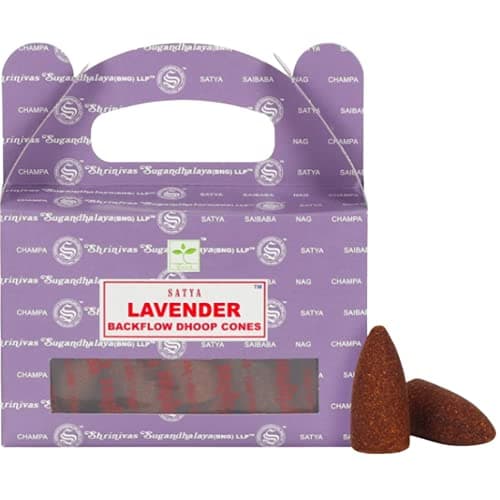 Image of Satya Backflow Cones used for Aromatherapy, Spa, Yoga, Weddings, Reiki, Meditation, Healing by SAMASIA (Lavender)
